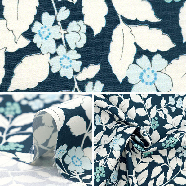 [From quantity 5] Fabric "Super water-repellent polyester fresh garden navy HP-FGR-NV that repels water very much"