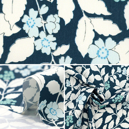[From quantity 5] Fabric "Super water-repellent polyester fresh garden navy HP-FGR-NV that repels water very much"