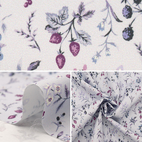 [From quantity 5] Fabric "Super water-repellent polyester berry garden purple HP-BEG-PP that repels water very much"
