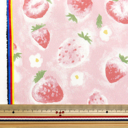 Fabric "Antibacterial, deodorizing, super water-repellent polyester that repels water. Cut Cloth Approx. 135cm x 100cm Watercolor Strawberry Pink C-HP-SC-SU-PK"