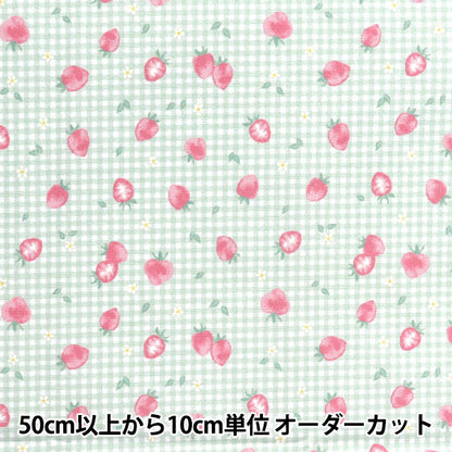 生地 『すごく水をはじく抗菌防臭超撥水ポリエステル カットクロス 約135cm×100cm ストロベリーチェック ミント C-HP-SC-ST-MT』