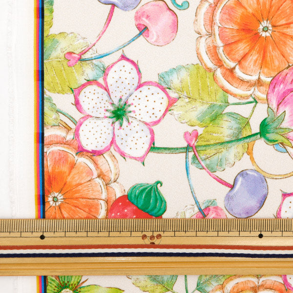 Fabric "Super Water-Repellent Polyester Pattern Designer Maya Series Fruit Flower Cut Cloth Approx. 135cm x 100cm CINMA-HFFL-MI"