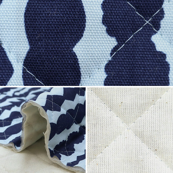 Fabric "kippis OxfordQuilt Cut Cloth Approx. 105 x 50cm Salmiakki Blue CQKPO-19H" 【Yuzawayaoriginal】