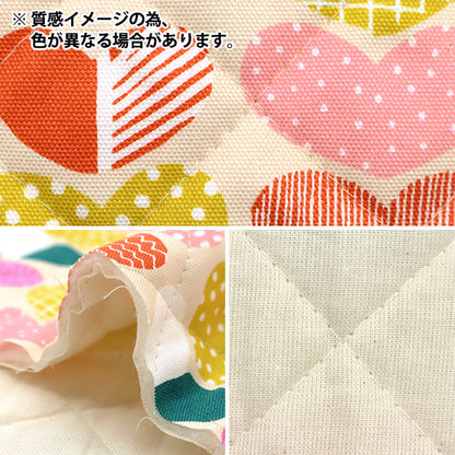 Fabric "kippis OxfordQuilt Cut Cloth Approx. 105 x 50cm Heart Navy CQKPO-17R" 【Yuzawayaoriginal】