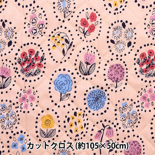 Fabric "kippis OxfordQuilt Cut Cloth Approx. 105 x 50cm Summer Flower Pink CQKPO-49F" 【Yuzawayaoriginal】
