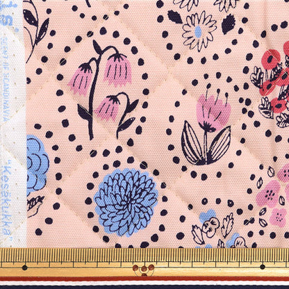 Fabric "kippis OxfordQuilt Cut Cloth Approx. 105 x 50cm Summer Flower Pink CQKPO-49F" 【Yuzawayaoriginal】