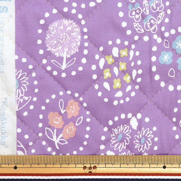 Fabric "kippis OxfordQuilt Cut Cloth Approx. 105 x 50cm Summer Flower Purple CQKPO-49G" 【Yuzawayaoriginal】