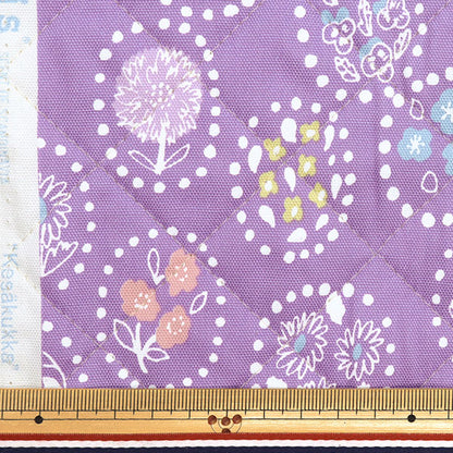 Fabric "kippis OxfordQuilt Cut Cloth Approx. 105 x 50cm Summer Flower Purple CQKPO-49G" 【Yuzawayaoriginal】