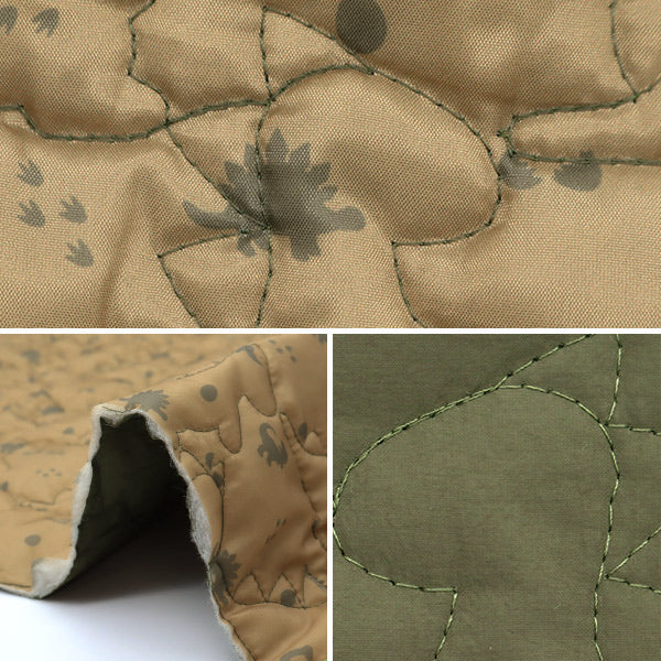 Fabric "Design Quilt" Cut Cloth Approx. 130cm x 50cm Milkrate Dinosaur Khaki MLDQ-05"