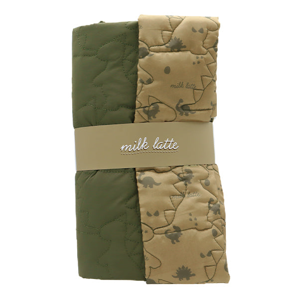 Fabric "Design Quilt" Cut Cloth Approx. 130cm x 50cm Milkrate Dinosaur Khaki MLDQ-05"