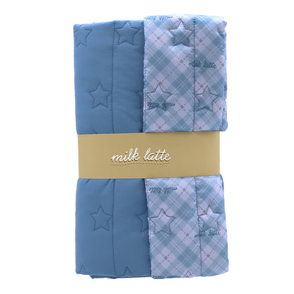 Fabric "Design Quilt" Cut Cloth Approx. 130cm x 50cm Milkrate Star Stripe Blue MLDQ-06"