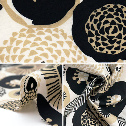 [Quantity starting from 5] Fabric "Usako Cloth Nylon Taslan Ink Blue Flower Black UP5946-A" COTTON KOBAYASHI