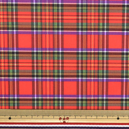 [Quantity starting from 5] Fabric "Nylon tartan coating, red check 3328-2"