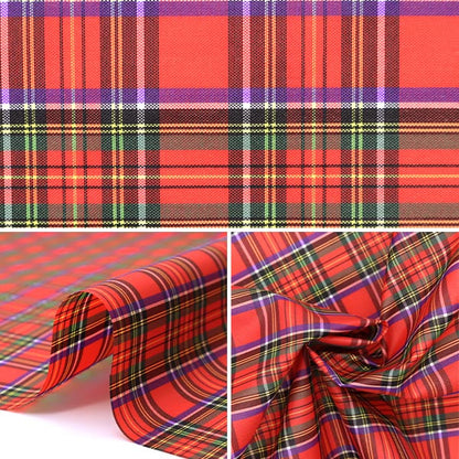 [Quantity starting from 5] Fabric "Nylon tartan coating, red check 3328-2"