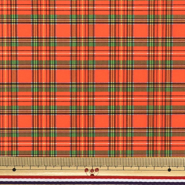 [Quantity starting from 5] Fabric "Nylon tartan coating, red check small 3328-3"