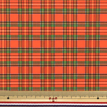 [Quantity starting from 5] Fabric "Nylon tartan coating, red check small 3328-3"