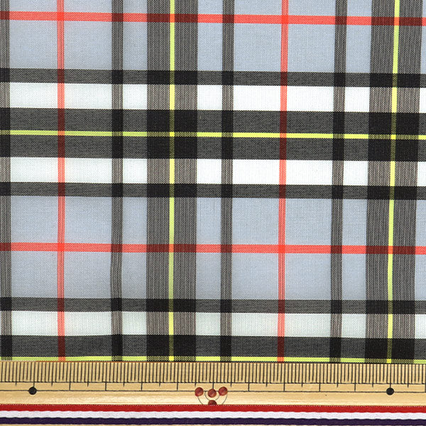 [Quantity starting from 5] Fabric "Nylon tartan coating, gray x black 3328-6"