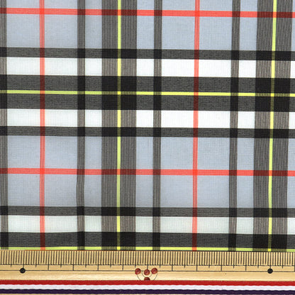 [Quantity starting from 5] Fabric "Nylon tartan coating, gray x black 3328-6"
