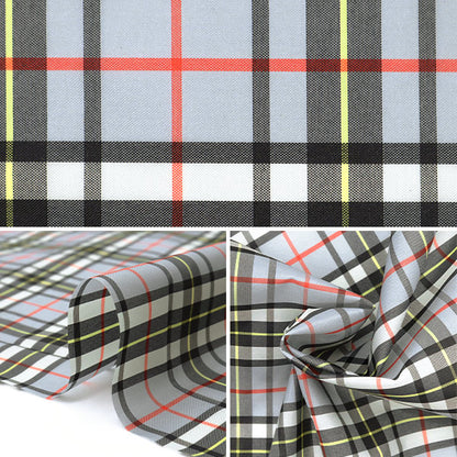 [Quantity starting from 5] Fabric "Nylon tartan coating, gray x black 3328-6"