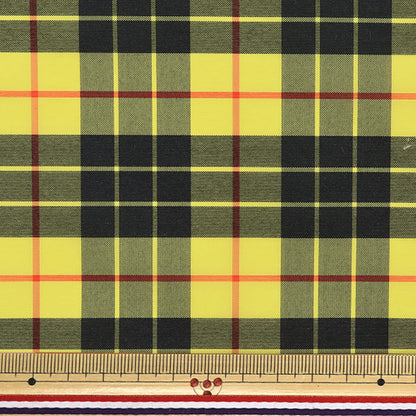 [Quantity starting from 5] Fabric "Nylon tartan coating, large yellow check 3328-8"