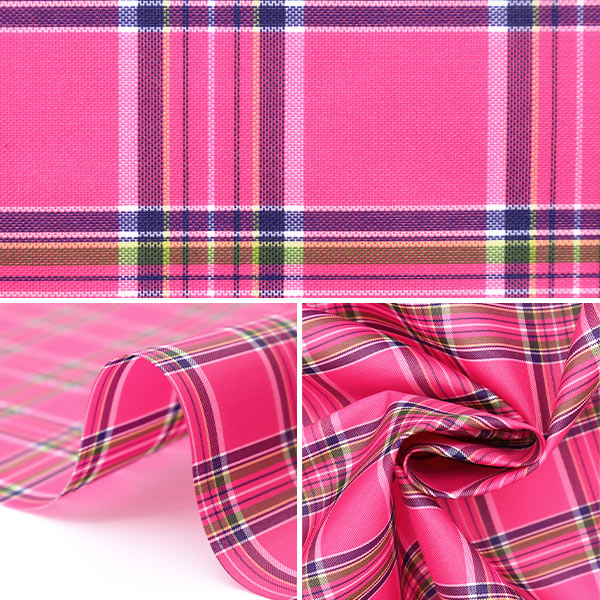 [Quantity starting from 5] Fabric "Nylon tartan coating pink 3328-10"