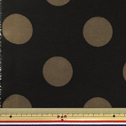 [From quantity 5]Fabric "nylonTaffetaPrinting Polka dots Black x beige SG-4000-A"