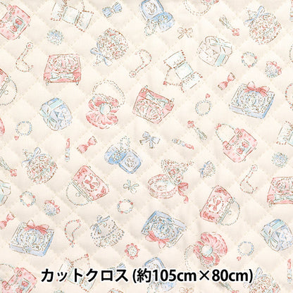 Fabric "Colorful Canvas"OxfordQuilted Jewelry Box Cut Cloth Approx. 105 x 80 cm Natural QCOCAN-JEW2NA" KOKKA
