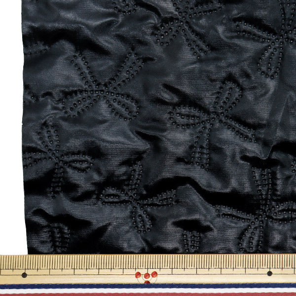 Fabric "Twinkle Quilt" Cut Cloth Approx. 135 x 50cm Ribbon Black C-Q5596-2D"
