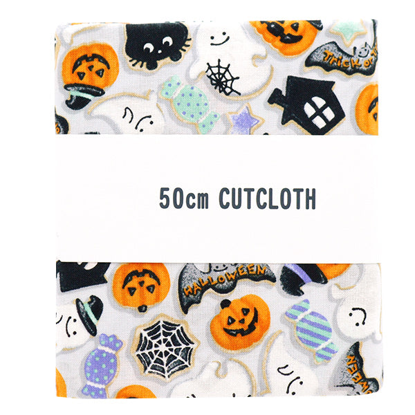 Fabric "Shower Halloween Lint Cut Cloth Approximately 110cm x 50cm White C-AP45101-2C]