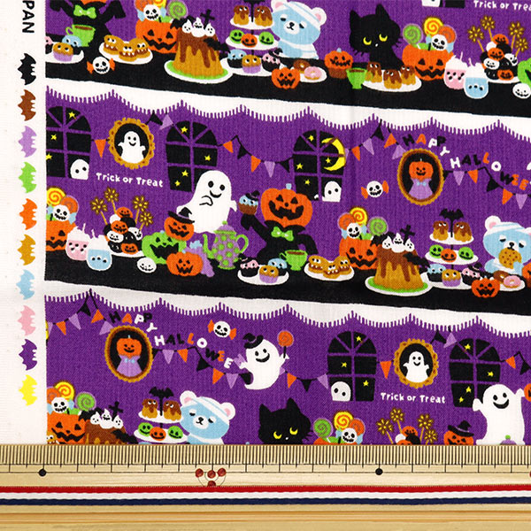 Fabric "Shower Halloween Lint Cut Cloth Approximately 110cm x 50cm Purple C-AP45101-3B]