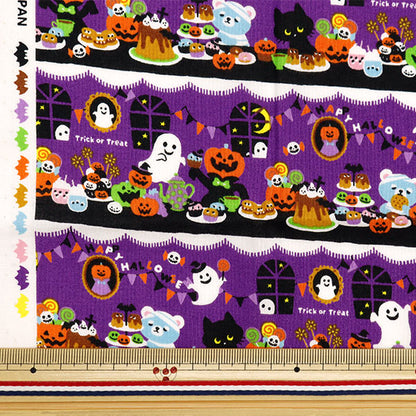 Fabric "Shower Halloween Lint Cut Cloth Approximately 110cm x 50cm Purple C-AP45101-3B]