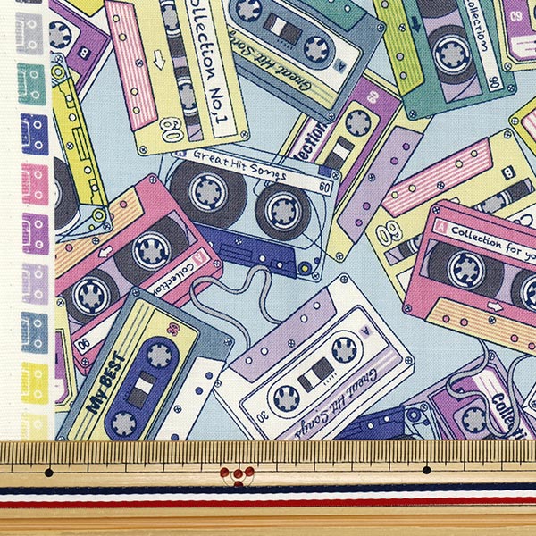 生地 『シーチング UN/NO カットクロス クリームシュプール 約110cm×50cm ブルー C-NN2323-12E』