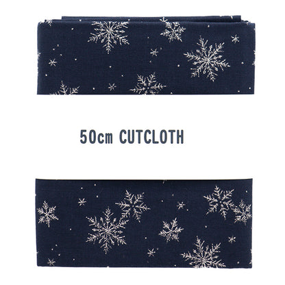Fabric "Christmas print Cut Cloth Snow crystal about 110cm x 50cm navy C-DX11840L-E"