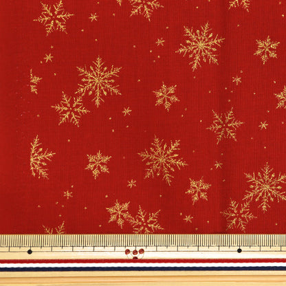 Fabric "Christmas print Cut Cloth Snow crystal about 110cm x 50cm red C-DX11840L-C"