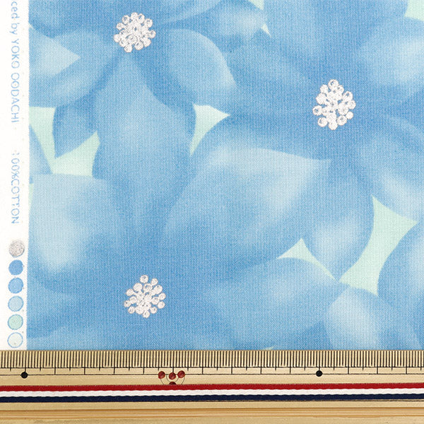 Fabric "Christmas print Cut Cloth Pointsettia Approximately 108cm x 50cm Blue C-DX10532L-E "