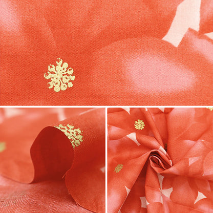 Fabric "Christmas print Cut Cloth Poinsettia Approximately 108cm x 50cm Red C-DX10532L-F]