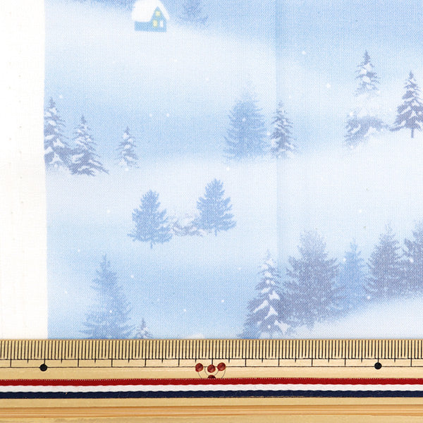 Fabric "Christmas print Cut Cloth Snow scenery about 108cm x 50cm blue C-DX10531L-B "