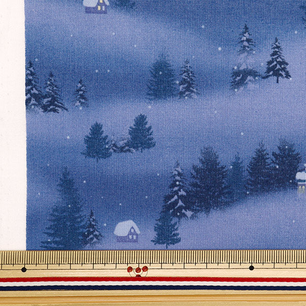 Fabric "Christmas print Cut Cloth Snow scenery about 108cm x 50cm navy C-DX10531L-C "
