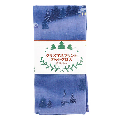 Fabric "Christmas print Cut Cloth Snow scenery about 108cm x 50cm navy C-DX10531L-C "