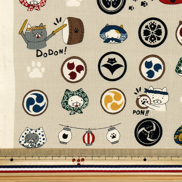 Fabric 『Sheeting Festival cat Cut Cloth Approx. 110 x 50 cm Kinari C-ACS1108-A"