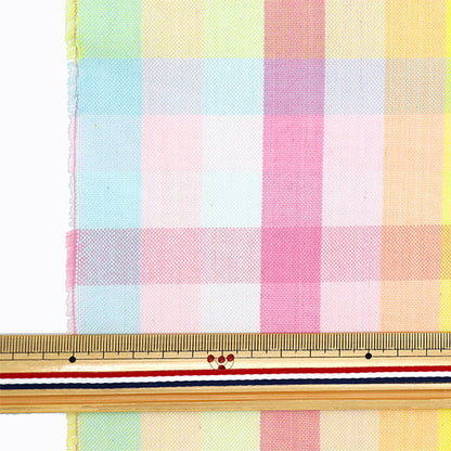 生地 『しわになりにくい 先染ブロックチェック カットクロス 約110cm×50cm C-KRTC-10961B』