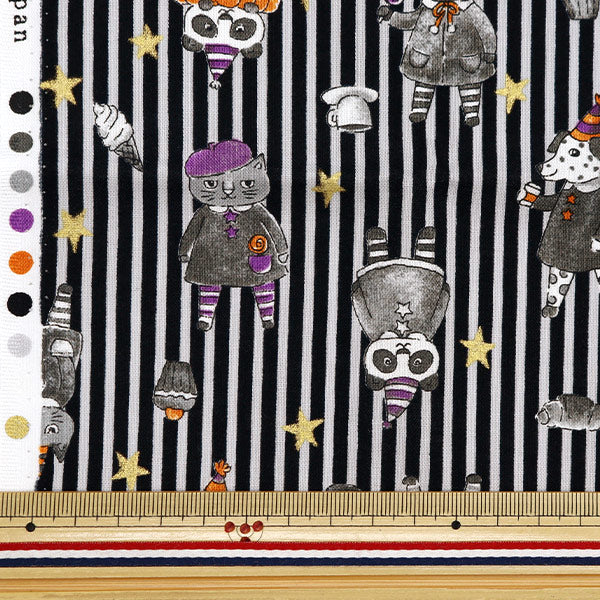 Fabric 『Sheeting Halloween stripe Cut Cloth Approximately 110cm x 50cm black C-YG-76020-1B" KOKKA