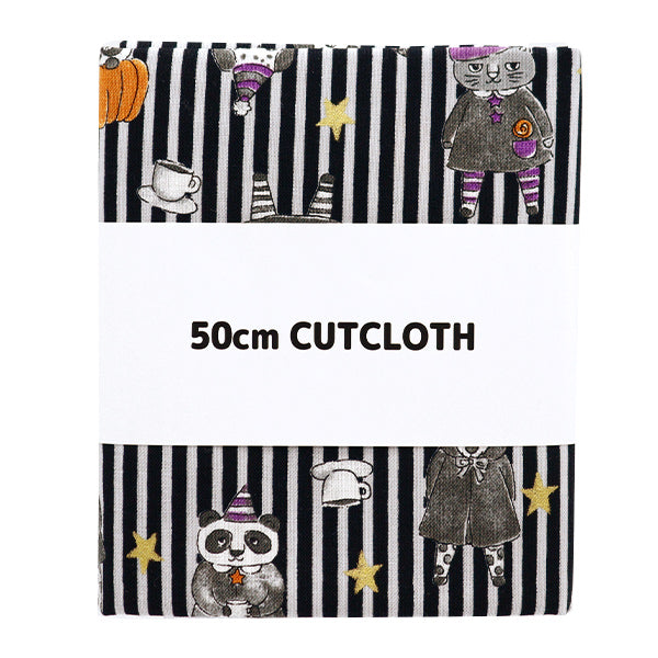 Fabric 『Sheeting Halloween stripe Cut Cloth Approximately 110cm x 50cm black C-YG-76020-1B" KOKKA
