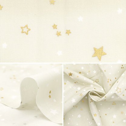 Fabric "Christmas print Cut Cloth Star lame about 110cm x 50cm Ivory C-SS-2404-1A "