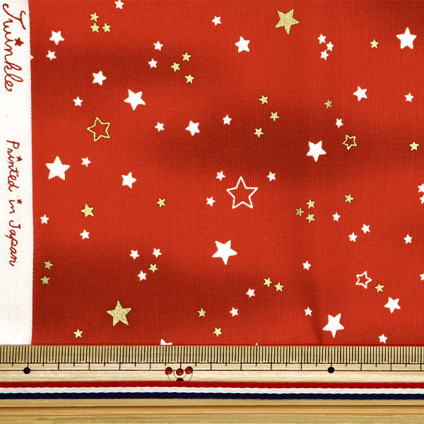 Fabric "Christmas print Cut Cloth Star lame about 110cm x 50cm red C-SS-2404-1B]