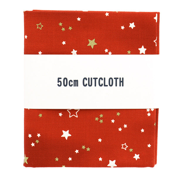 Fabric "Christmas print Cut Cloth Star lame about 110cm x 50cm red C-SS-2404-1B]