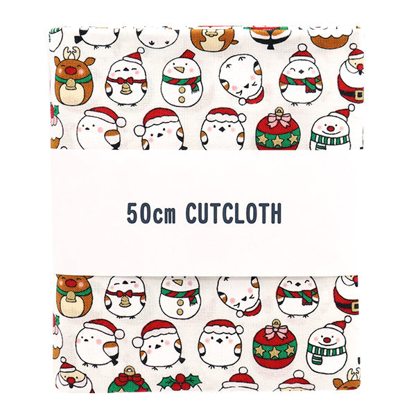 Fabric "Christmas print Cut Cloth Shimaenaga about 110cm x 50cm Ivory C-SS-2404-2A "