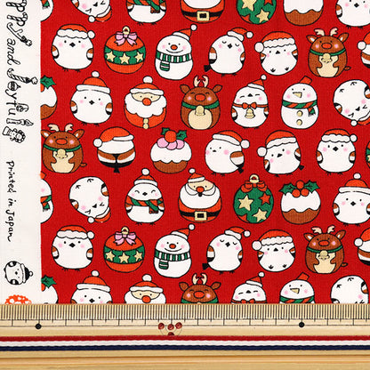 Fabric "Christmas print Cut Cloth Shimenaga about 110cm x 50cm Red C-SS-2404-2B "