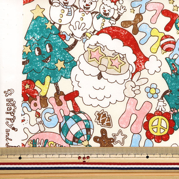 Fabric "Christmas print Cut Cloth Pop about 110cm x 50cm Ivory C-SS-2404-3A "