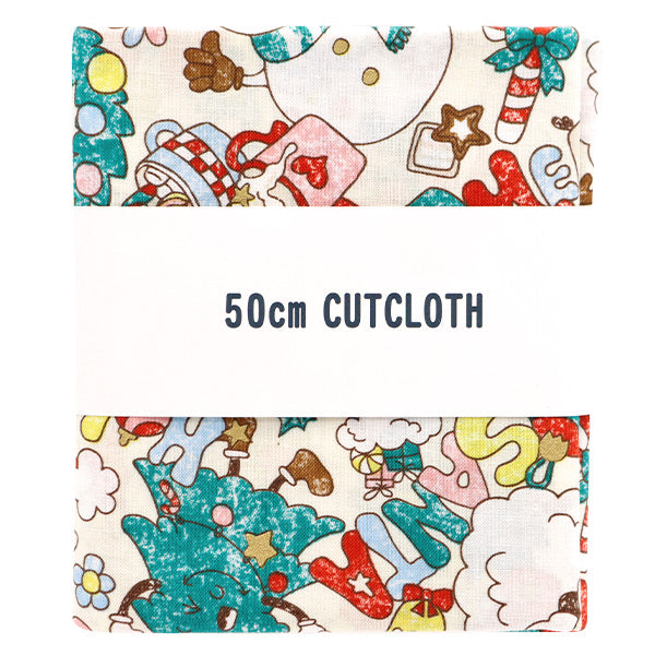 Fabric "Christmas print Cut Cloth Pop about 110cm x 50cm Ivory C-SS-2404-3A "